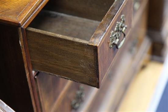 A mid 18th century walnut chest, W.3ft 2in.